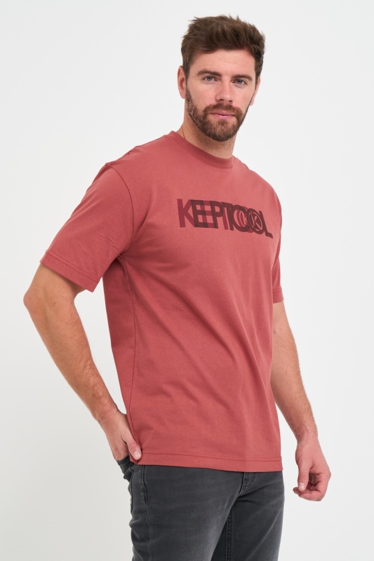 Kenvelo - Tricou barbat cu imprimeu texturat si logo - Img 5