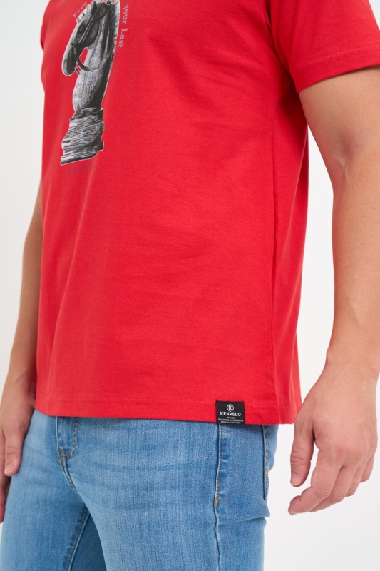 Kenvelo - Tricou barbat cu logo si imprimeu grafic - Img 2