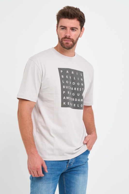 Kenvelo - Tricou barbat cu maneca scurta si imprimeu text grafic - Img 5