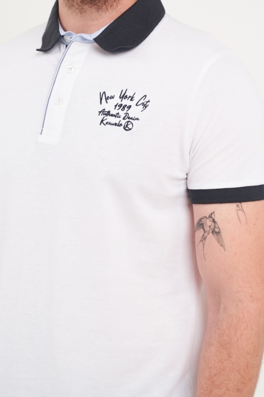 Kenvelo - Tricou barbat polo cu detalii logo - Img 2