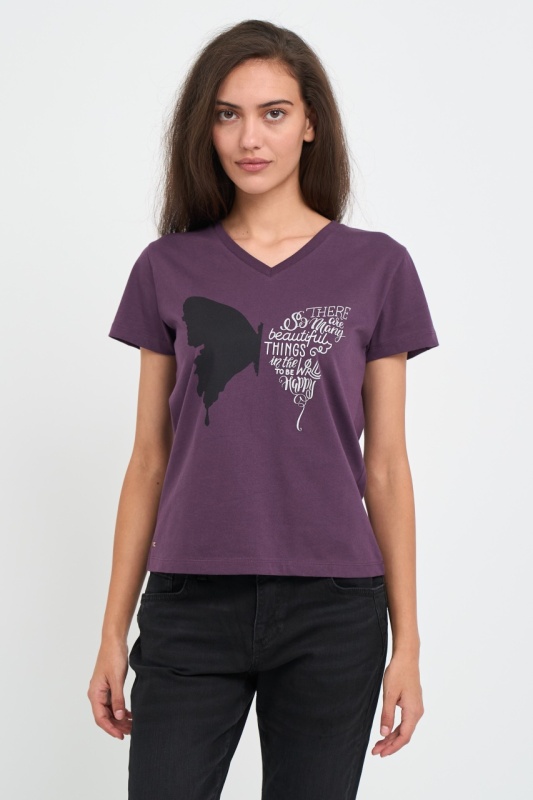 Kenvelo - Tricou dama cu imprimeu fluture