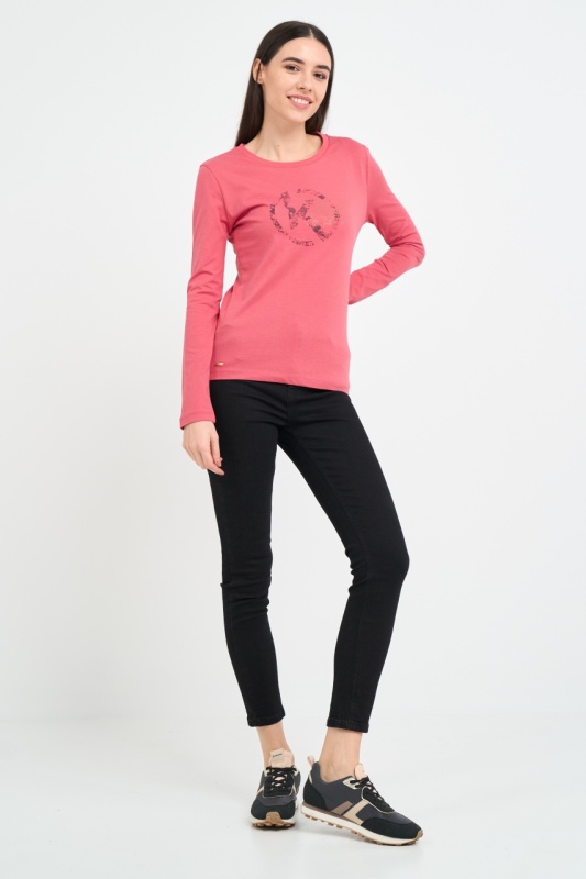 Kenvelo - Tricou dama cu maneca lunga si imprimeu logo - Img 10