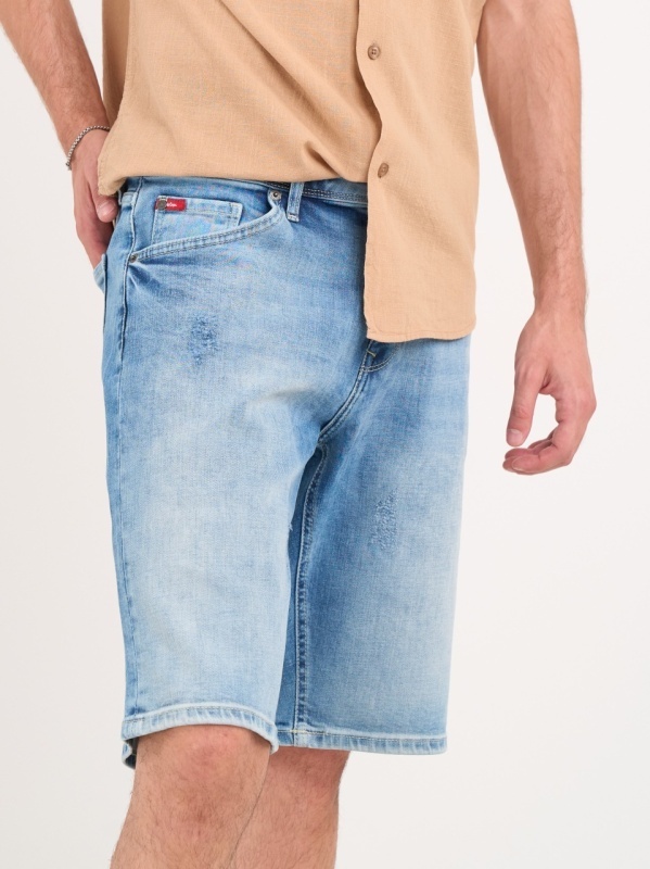 Lee Cooper - Bermude barbat din denim de culoare deschisa - Img 2