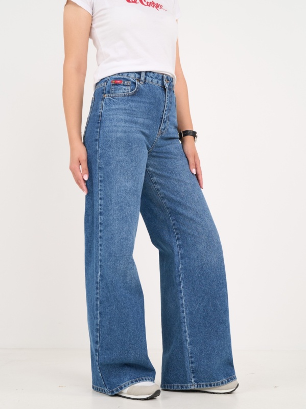 Lee Cooper - Blugi dama wide cu aspect usor decolorat - Img 5