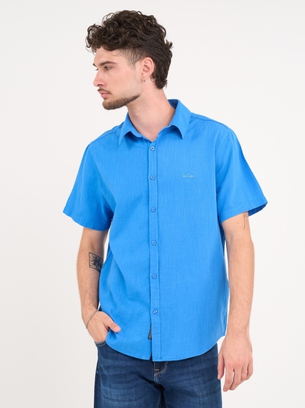 Lee Cooper - Camasa barbat cu maneca scurta regular de culoare uniforma - Img 3