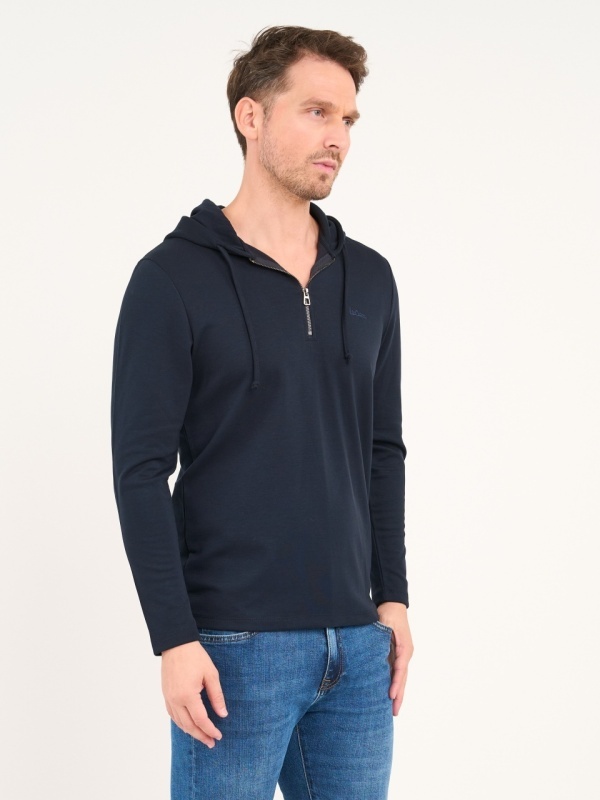 Lee Cooper - Hanorac barbat cu gluga de culoare uniforma - Img 6