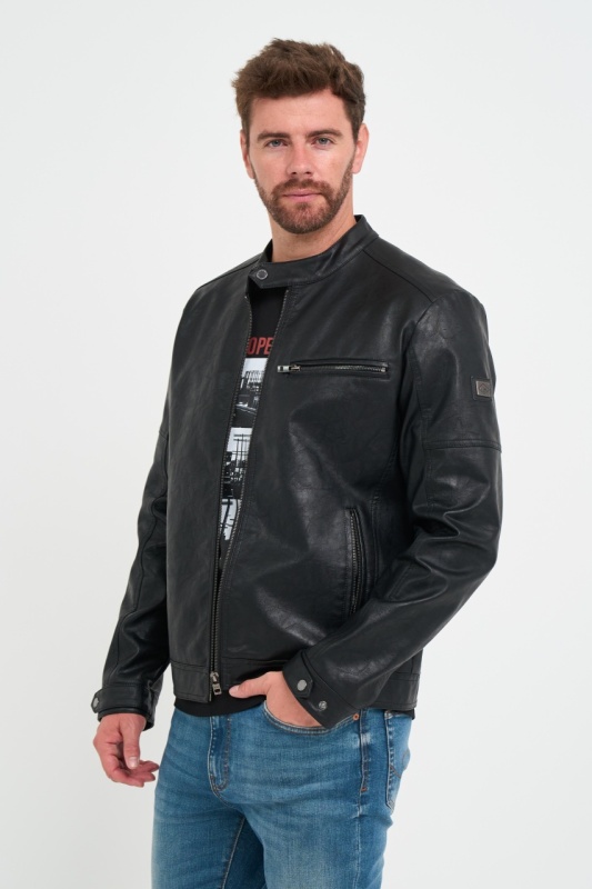 Lee Cooper - Jacheta barbat din piele ecologica cu buzunare - Img 9