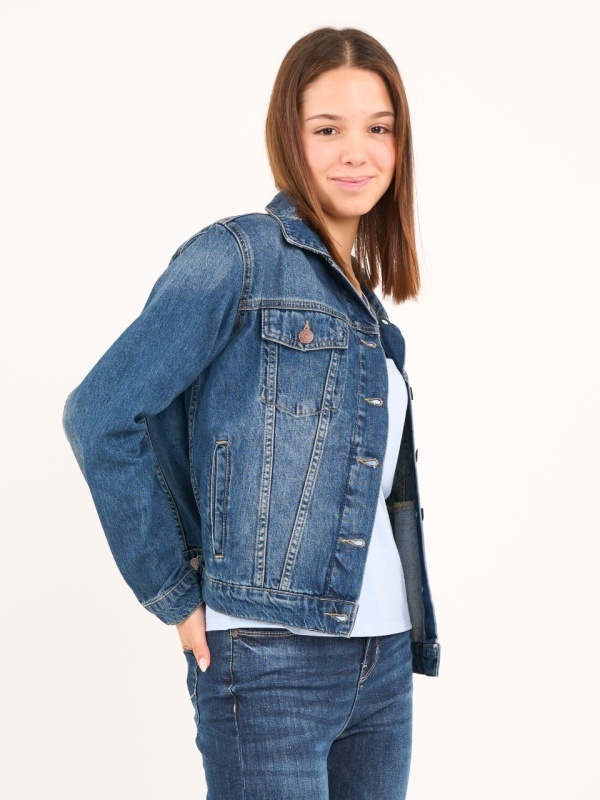 Lee Cooper - Jacheta dama denim cu buzunare si aspect decolorat - Img 5