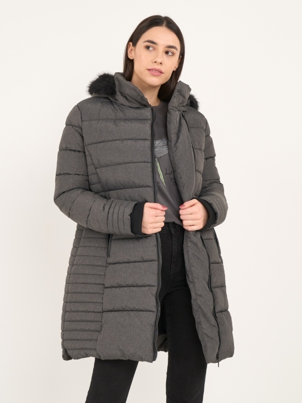 Lee Cooper - Jacheta dama lunga cu gluga si fermoar - Img 10
