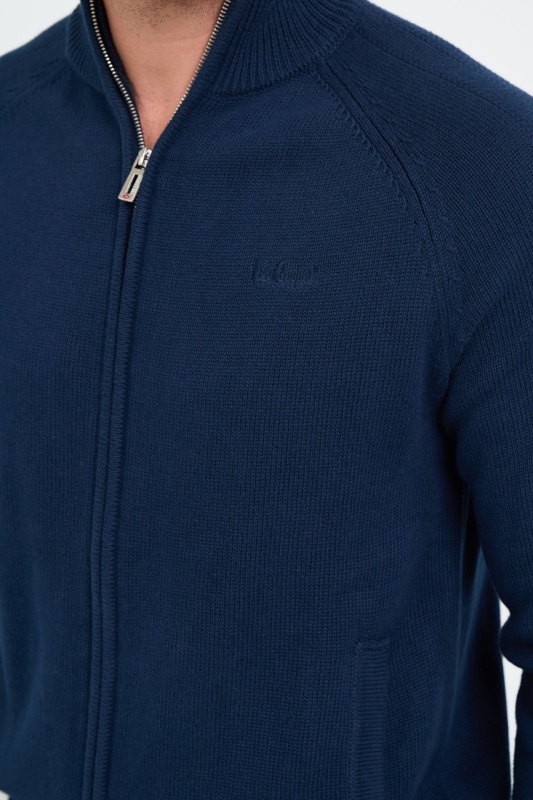 Lee Cooper - Pulover barbat de culoare uniforma cu fermoar - Img 2