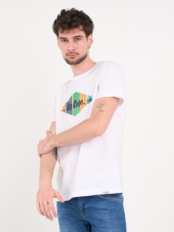 Lee Cooper - Tricou barbat cu imprimeu logo multicolor - Img 3