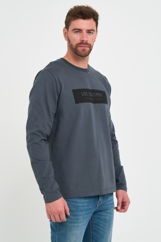 Lee Cooper - Tricou barbat cu maneca lunga cu logo aplicat - Img 6