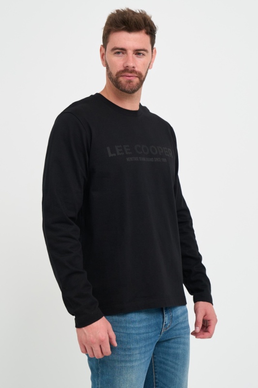 Lee Cooper - Tricou barbat cu maneca lunga cu logo - Img 5