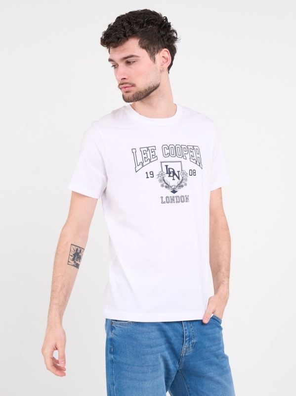 Lee Cooper - Tricou barbat de culoare uniforma cu imprimeu grafic - Img 5