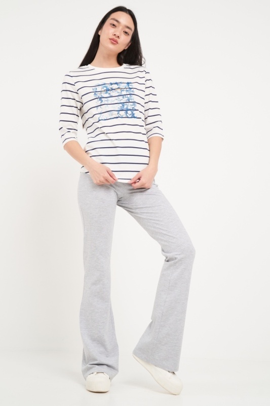 Lee Cooper - Tricou dama cu dungi si imprimeu grafic - Img 8