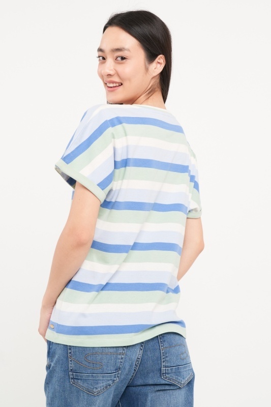 Lee Cooper - Tricou dama cu maneca scurta si dungi - Img 3