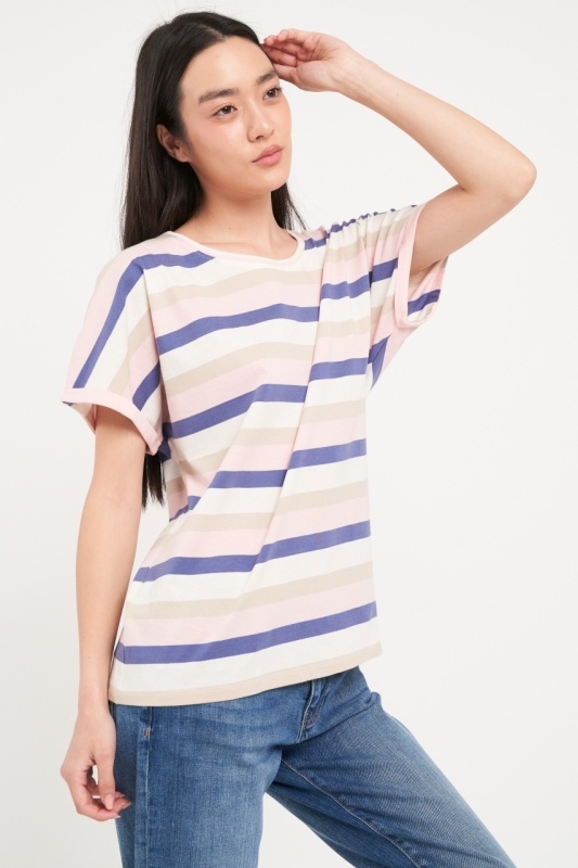 Lee Cooper - Tricou dama cu maneca scurta si dungi - Img 7