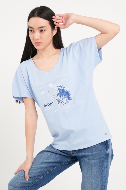 Lee Cooper - Tricou dama cu maneca scurta si imprimeu - Img 6