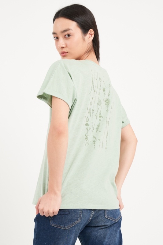 Lee Cooper - Tricou dama de culoare uniforma cu imprimeu grafic - Img 2