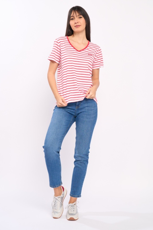 Lee Cooper - Tricou dama maneca scurta cu model in dungi - Img 6