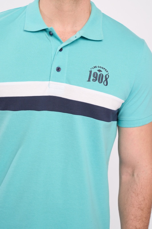 Lee Cooper - Tricou polo barbat maneca scurta cu logo - Img 4