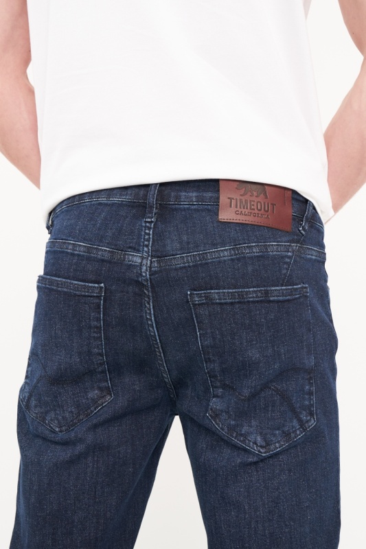 Timeout - Blugi barbat slim cu aspect usor decolorat - Img 3