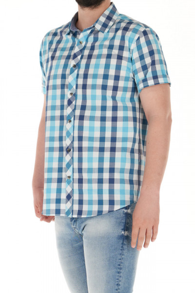 Timeout - Camasa regular fit cu model in carouri si maneca scurta