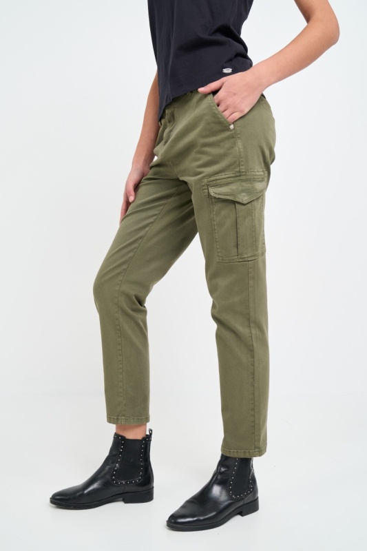 Timeout - Pantaloni cargo dama de culoare uniforma - Img 5