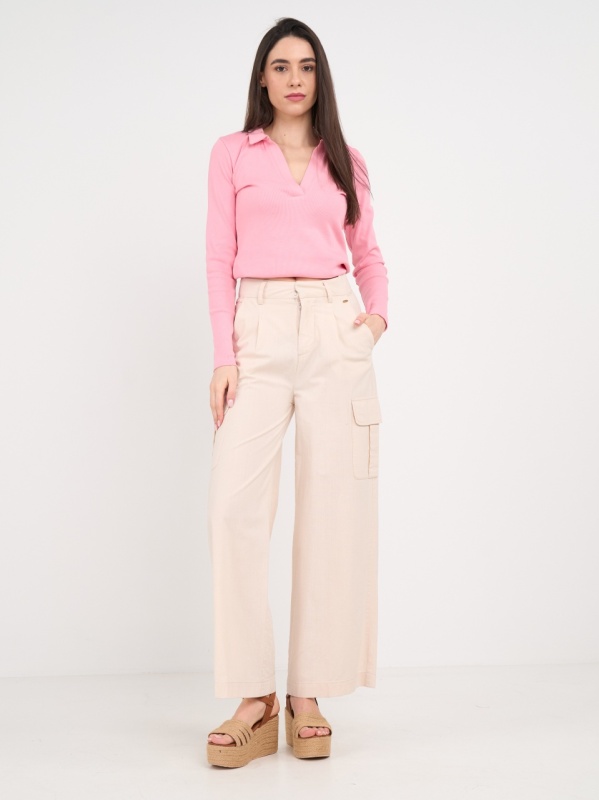 Timeout - Pantaloni lungi dama cu buzunare de culoare uniforma - Img 14