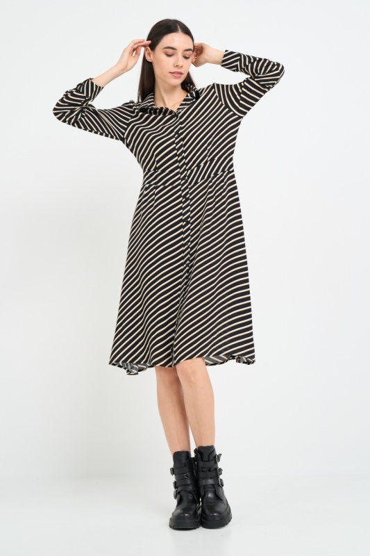 Timeout - Rochie dama de lungime medie cu model in dungi - Img 6