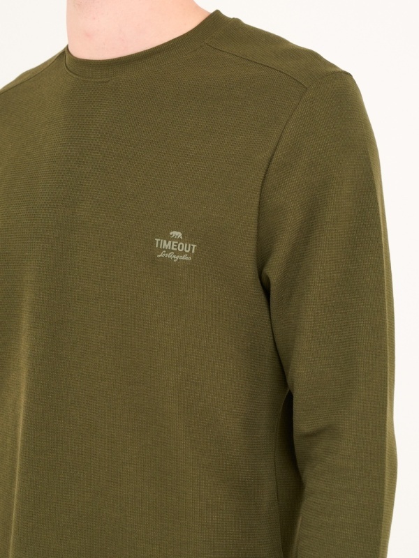Timeout - Tricou barbat cu maneca lunga si detalii logo - Img 6