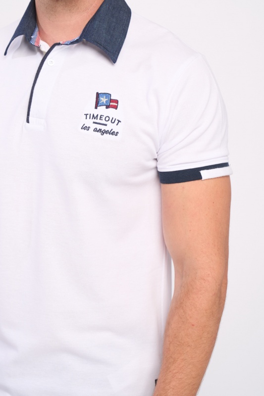 Timeout - Tricou barbat polo cu imprimeu logo - Img 4