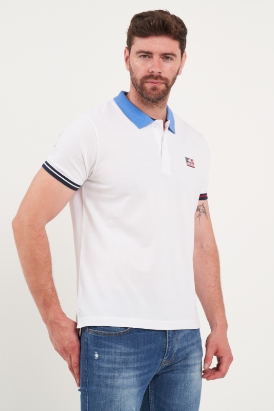 Timeout - Tricou barbat polo de culoare uniforma cu logo - Img 4
