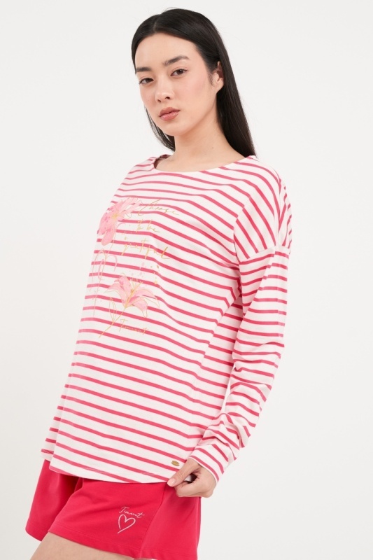 Timeout - Tricou dama cu maneca lunga si dungi - Img 3