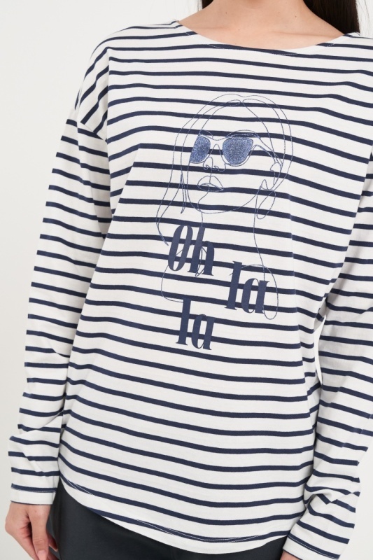 Timeout - Tricou dama cu maneca lunga si dungi - Img 4