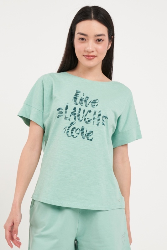 Timeout - Tricou dama cu maneca scurta si imprimeu text - Img 6