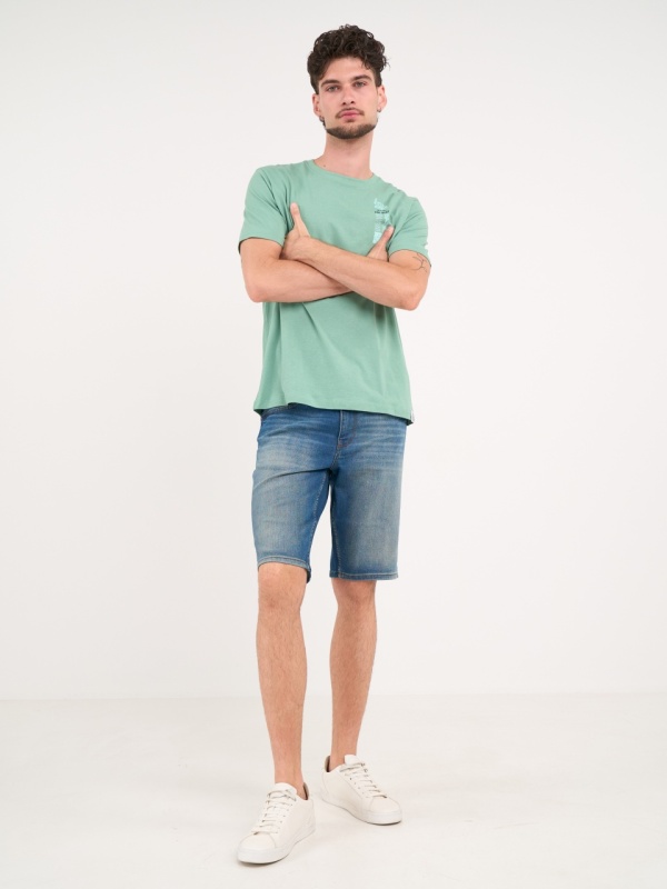 Kenvelo - Bermude barbat din denim cu aspect usor decolorat - Img 9