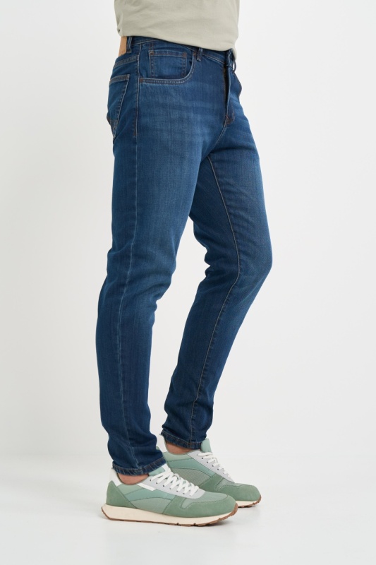 Kenvelo - Blugi barbat slim aspect usor decolorat - Img 5