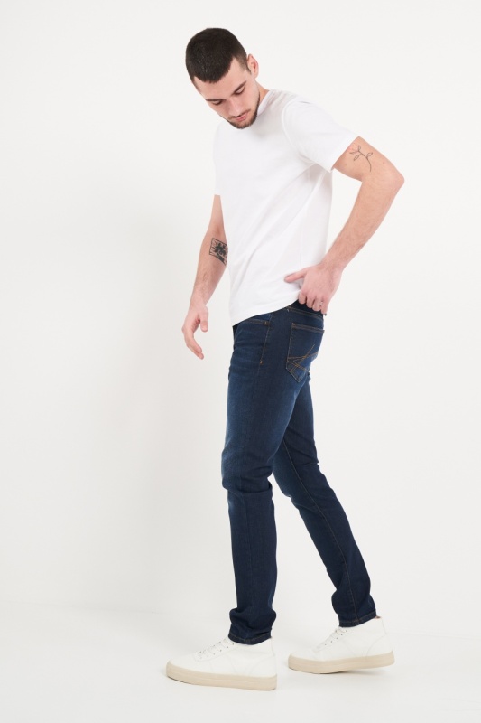 Kenvelo - Blugi barbat slim cu aspect decolorat - Img 3
