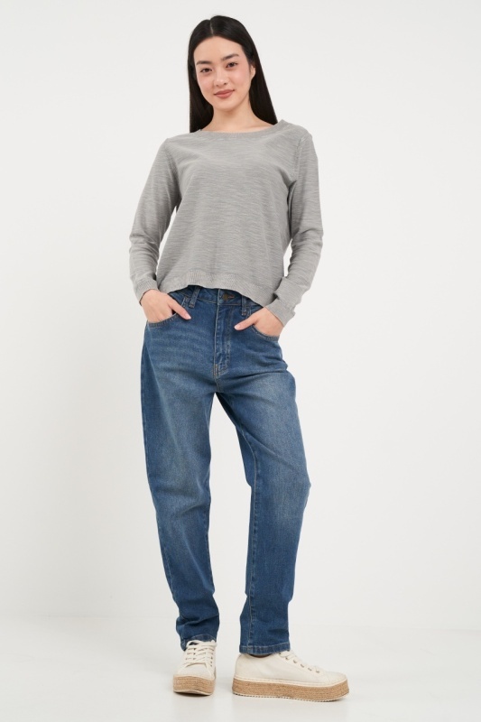 Kenvelo - Pulover dama cu maneca lunga de culoare uniforma - Img 4