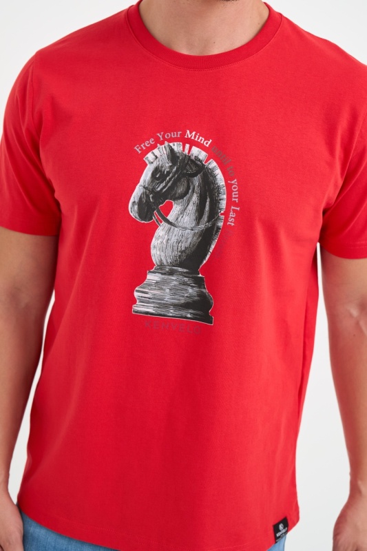 Kenvelo - Tricou barbat cu logo si imprimeu grafic - Img 3