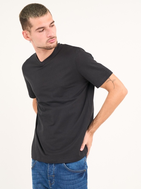 Kenvelo - Tricou barbat cu maneca scurta de culoare uniforma - Img 3