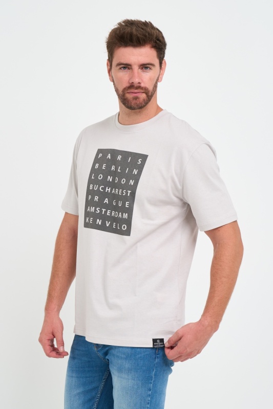Kenvelo - Tricou barbat cu maneca scurta si imprimeu text grafic - Img 6