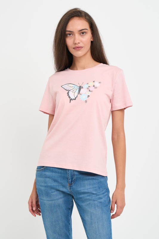 Kenvelo - Tricou dama cu detalii grafice fluture