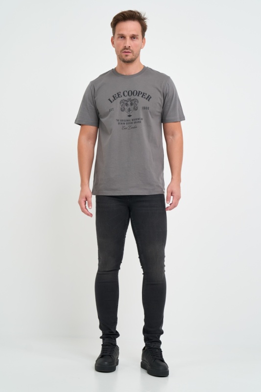 Lee Cooper - Blugi barbat super slim de culoare inchisa si logo - Img 7