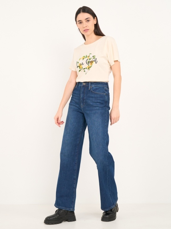 Lee Cooper - Blugi dama wide cu aspect usor decolorat - Img 10