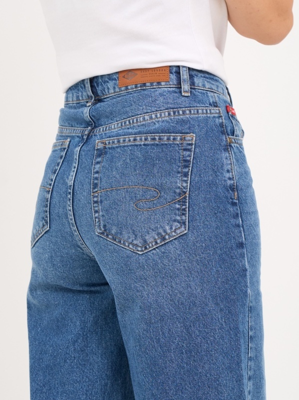 Lee Cooper - Blugi dama wide cu aspect usor decolorat - Img 3