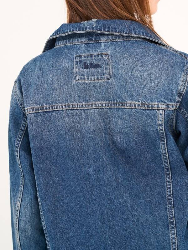 Lee Cooper - Jacheta dama denim cu buzunare si aspect decolorat - Img 3