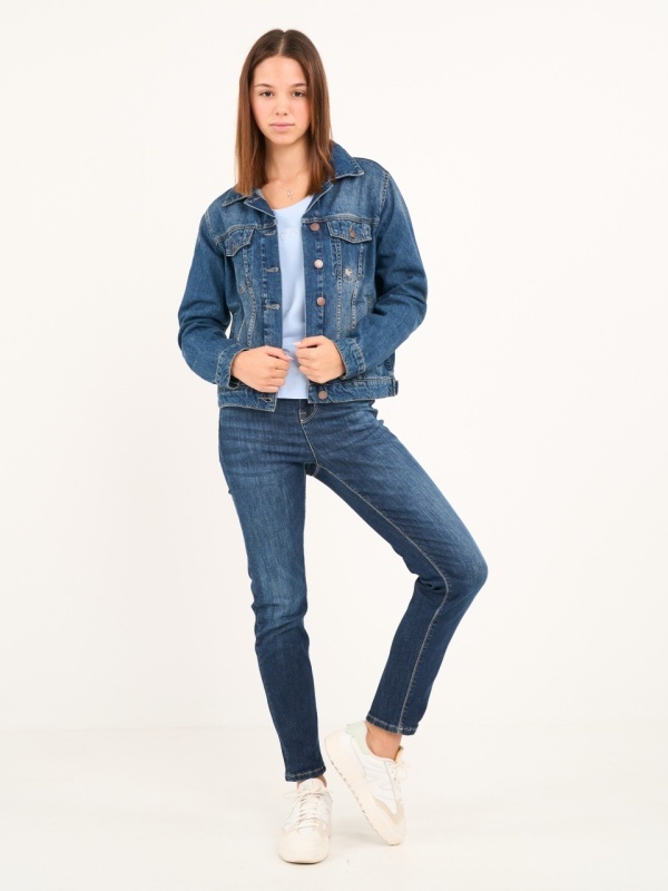 Lee Cooper - Jacheta dama denim cu buzunare si aspect decolorat - Img 12