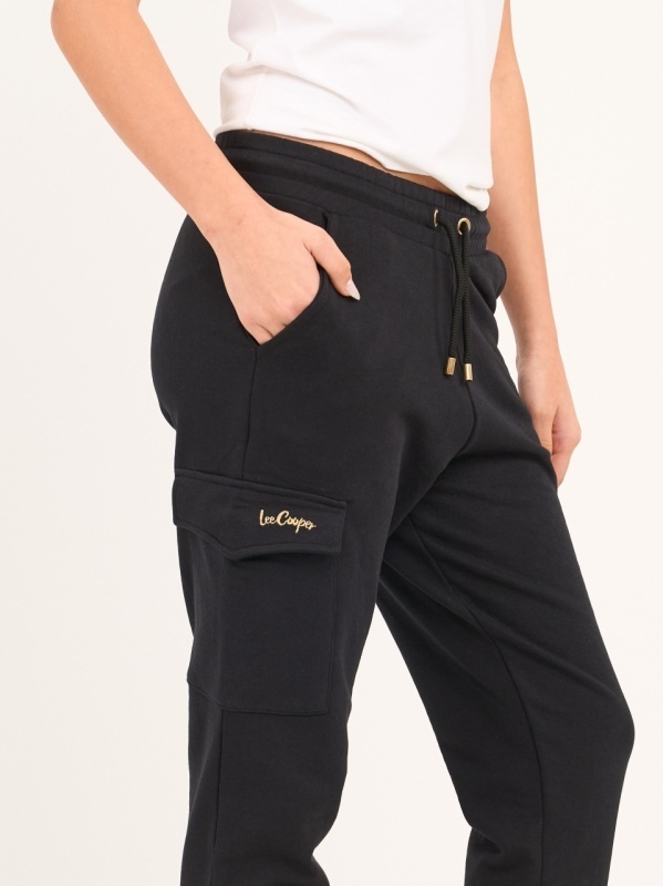 Lee Cooper - Pantaloni sport dama cu buzunare si logo aplicat - Img 3